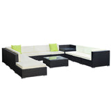 Gardeon 12PC Sofa Set with Storage Cover Outdoor Furniture Wicker