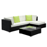 Gardeon 5-Piece Outdoor Sofa Set Wicker Couch Lounge Setting Cover