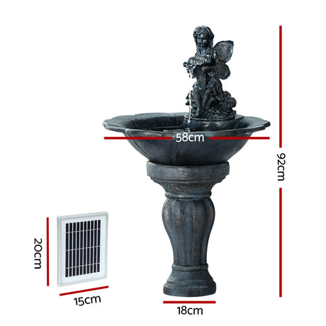 Gardeon Solar Water Feature with LED Lights Angel 94cm