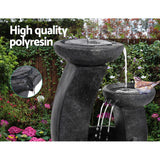 Gardeon Solar Water Feature with LED Lights 3 Tiers 70cm