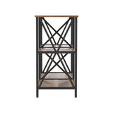 Artiss Console Table 120CM 3-tier Walnut Xiah