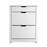 Artiss Shoe Cabinet Rack Storage Organiser Cupboard Shelf Drawer 16 Pairs White