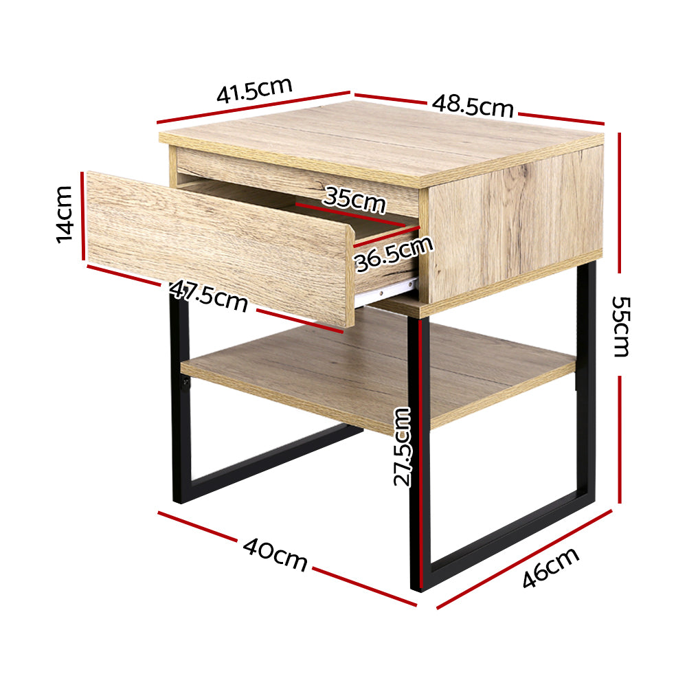 Artiss Chest Style Metal Bedside Table