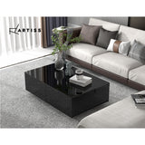 Artiss Coffee Table 4 Drawers Black Trevi