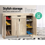 Artiss Shoe Cabinet Shoes Storage Rack 120cm Organiser Drawer Cupboard Wood