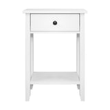 Bedside Tables Drawer Side Table Nightstand White Storage Cabinet White Shelf