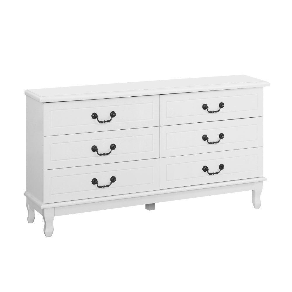 Artiss Chest of Drawers Dresser Table Lowboy Storage Cabinet White KUBI Bedroom