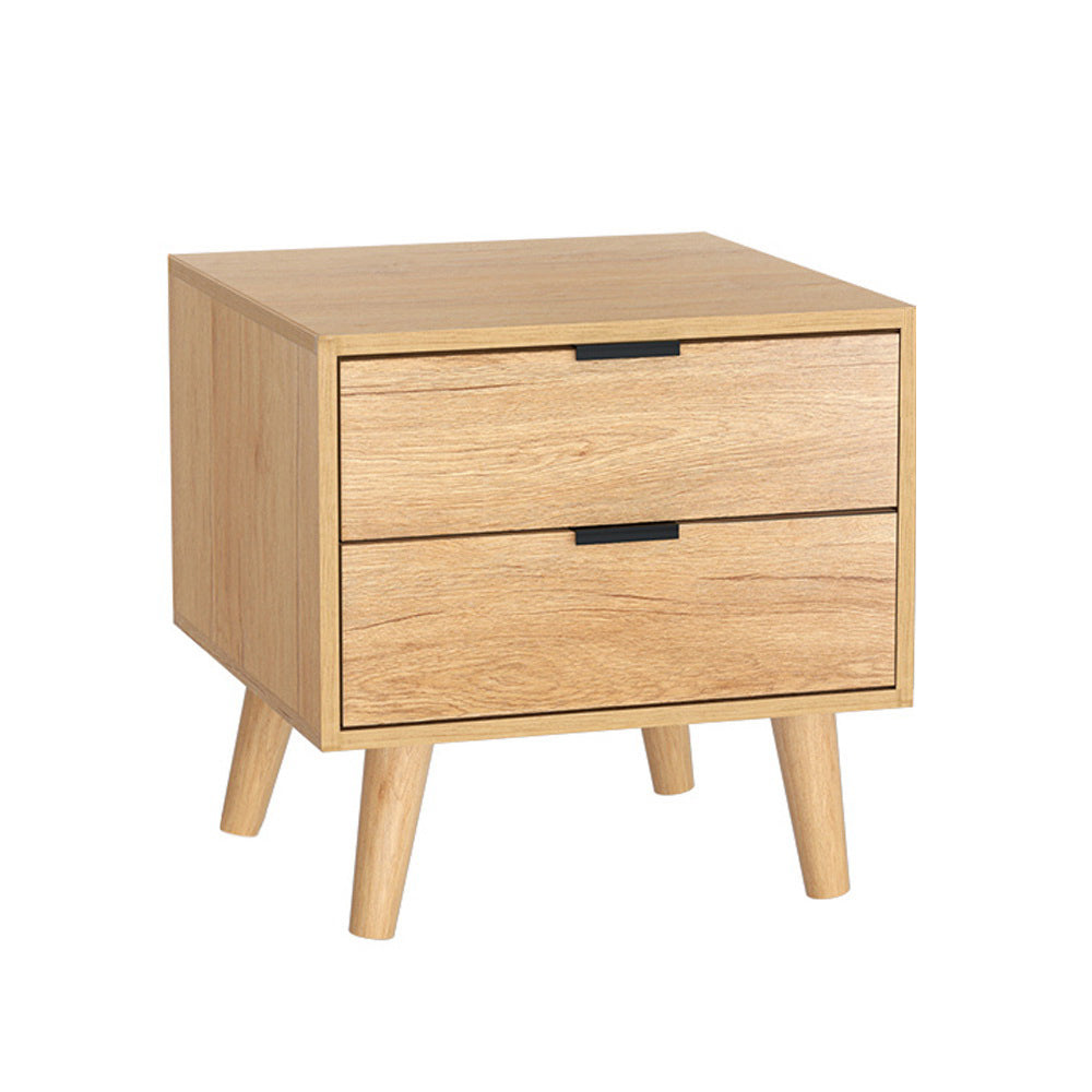 Artiss Bedside Table 2 Drawers Nightstand Side End Table Storage Cabinet Pine