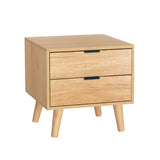 Artiss Bedside Table 2 Drawers Nightstand Side End Table Storage Cabinet Pine