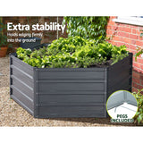 Greenfingers 2x Garden Bed 130x130x46cm Planter Box Raised Container Galvanised