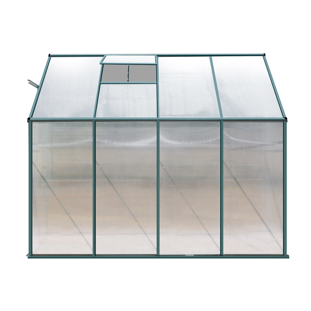 Greenfingers Greenhouse 2.52x1.27x2.13M Lean-to Aluminium Polycarbonate Green House Garden Shed