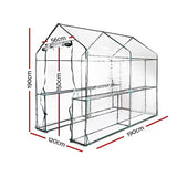 Greenfingers Greenhouse 1.2x1.9x1.9M Walk in Green House Tunnel Clear Garden Shed 4 Shelves