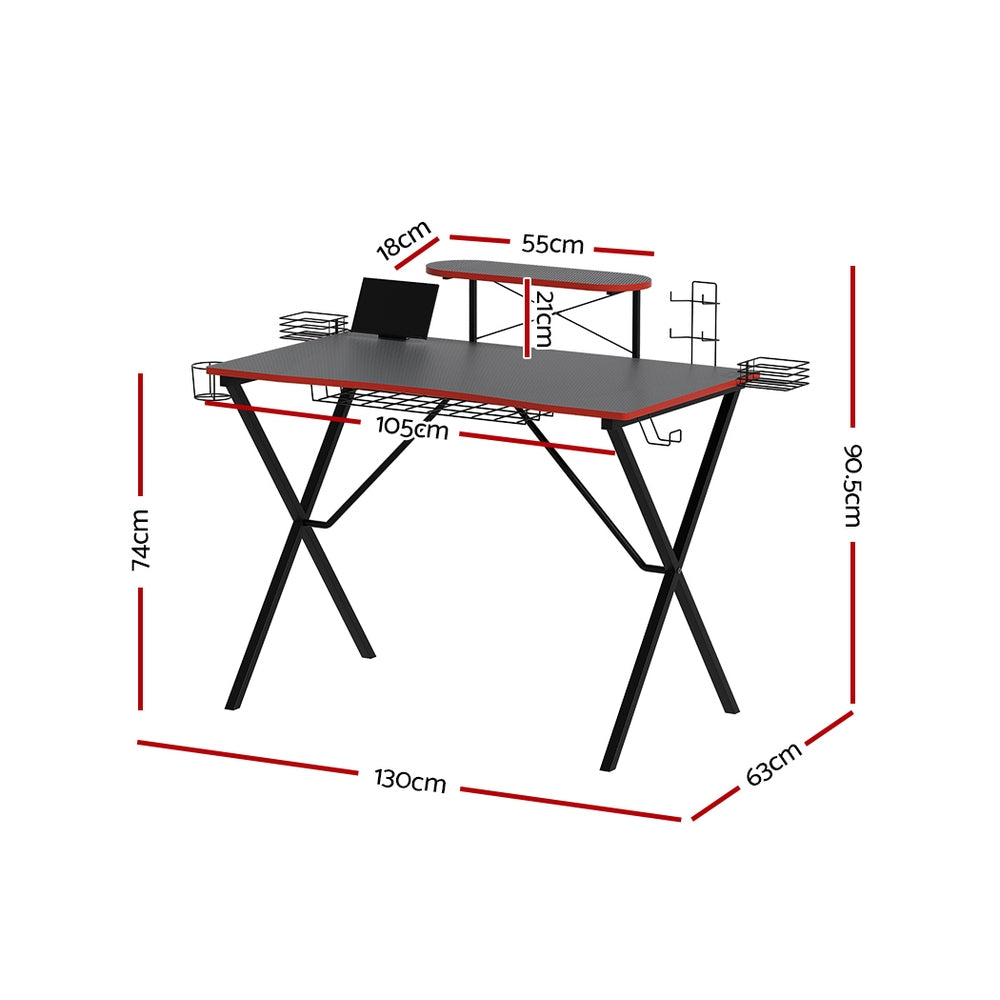 Artiss Gaming Desk Computer Desks Table Storage Shelves Study Home Ofiice 105CM