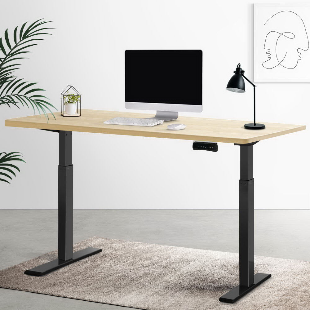 Artiss Standing Desk Motorised Dual Motor White Oak 140CM