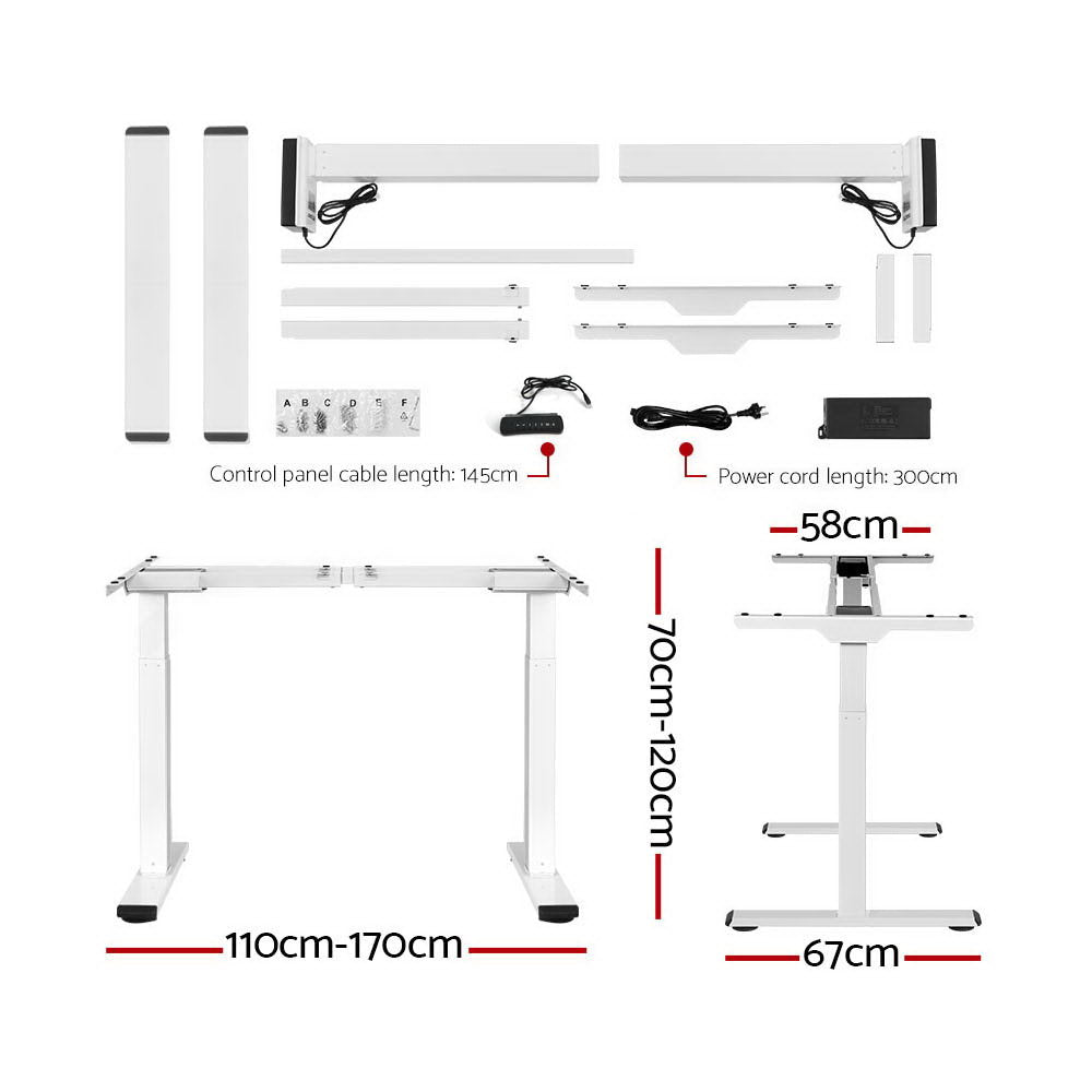 Artiss Standing Desk Motorised Dual Motor 140CM White Oak