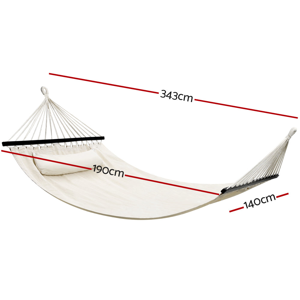 Gardeon Swing Double Hammock Bed Cream