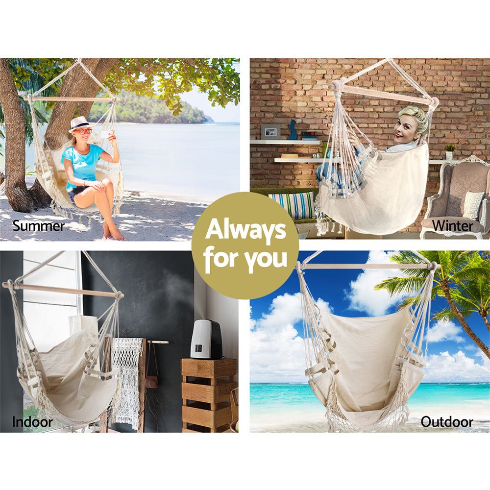 Gardeon Hammock Swing Chair - Cream