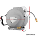 Water Hose Reel 20M Retractable Auto Rewind Garden Brass Spray Gun