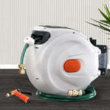 Greenfingers Water Hose Reel 20M Retractable Garden Brass Spray Gun Auto Rewind