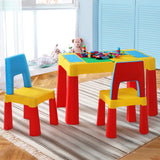 Keezi 3PCS Kids Table and Chairs Set Activity Toys Storage Box Desk Blocks