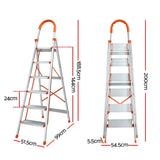 Giantz 6 Step Ladder Multi-Purpose Folding Aluminium Light Weight Non Slip Platform