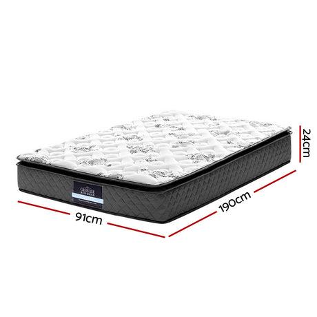 Giselle Bedding Rocco Bonnell Spring Mattress 24cm Thick Single