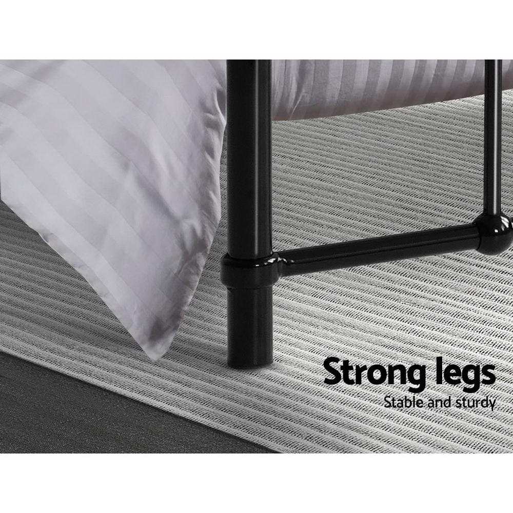 Artiss LEO Metal Bed Frame - Single (Black)