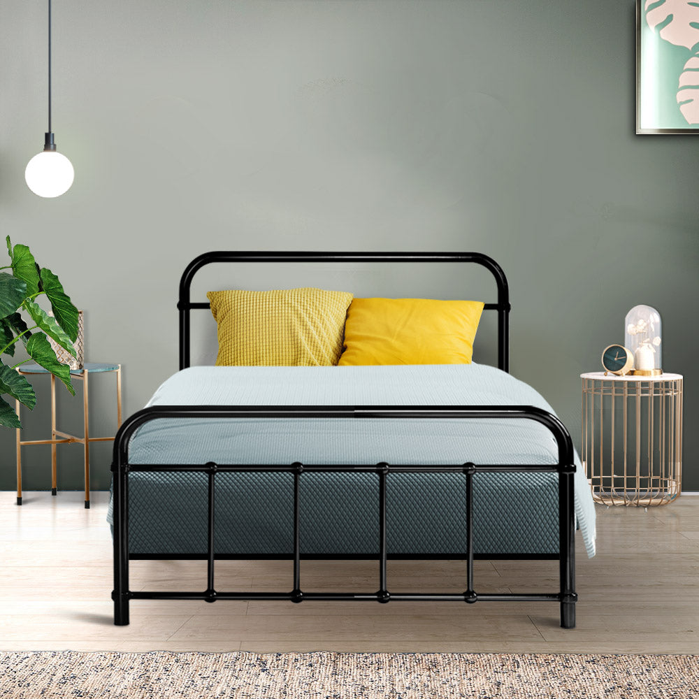 Artiss LEO Metal Bed Frame - Single (Black)