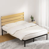 Artiss Bed Frame Metal Bed Base Queen Size Platform Foundation Black PAULA