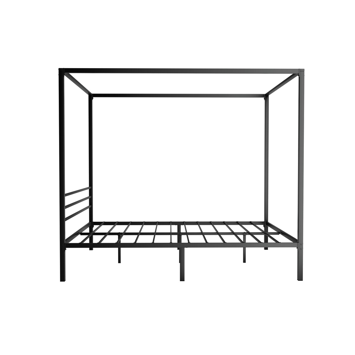 Artiss Bed Frame Metal Four-poster Platform Base Queen Size Black POCHY