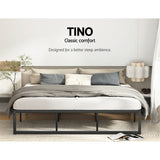 Artiss Bed Frame Metal Platform King Size Bed Base Mattress Black TINO