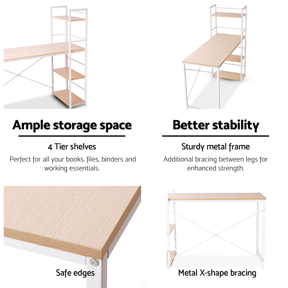 Artiss Computer Desk Shelf Oak 120CM