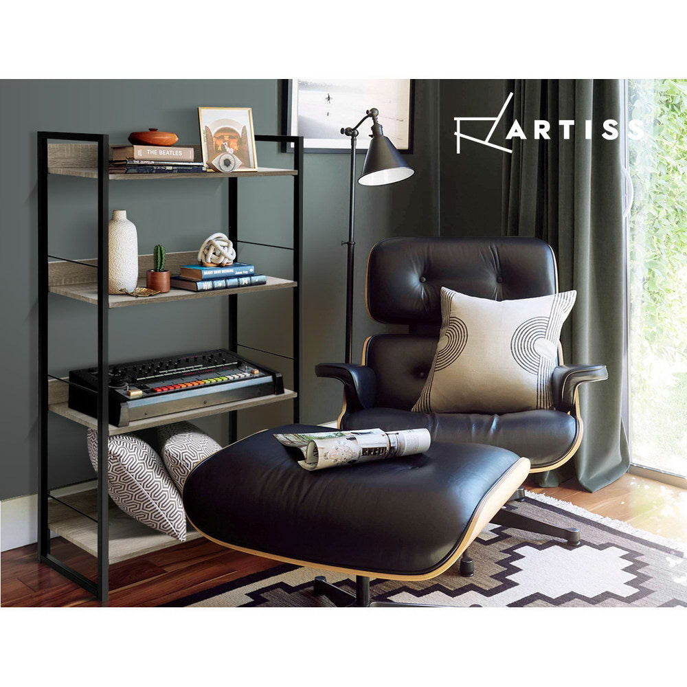 Artiss Book Shelf Display Shelves Corner Wall Wood Metal Stand Hollow Storage