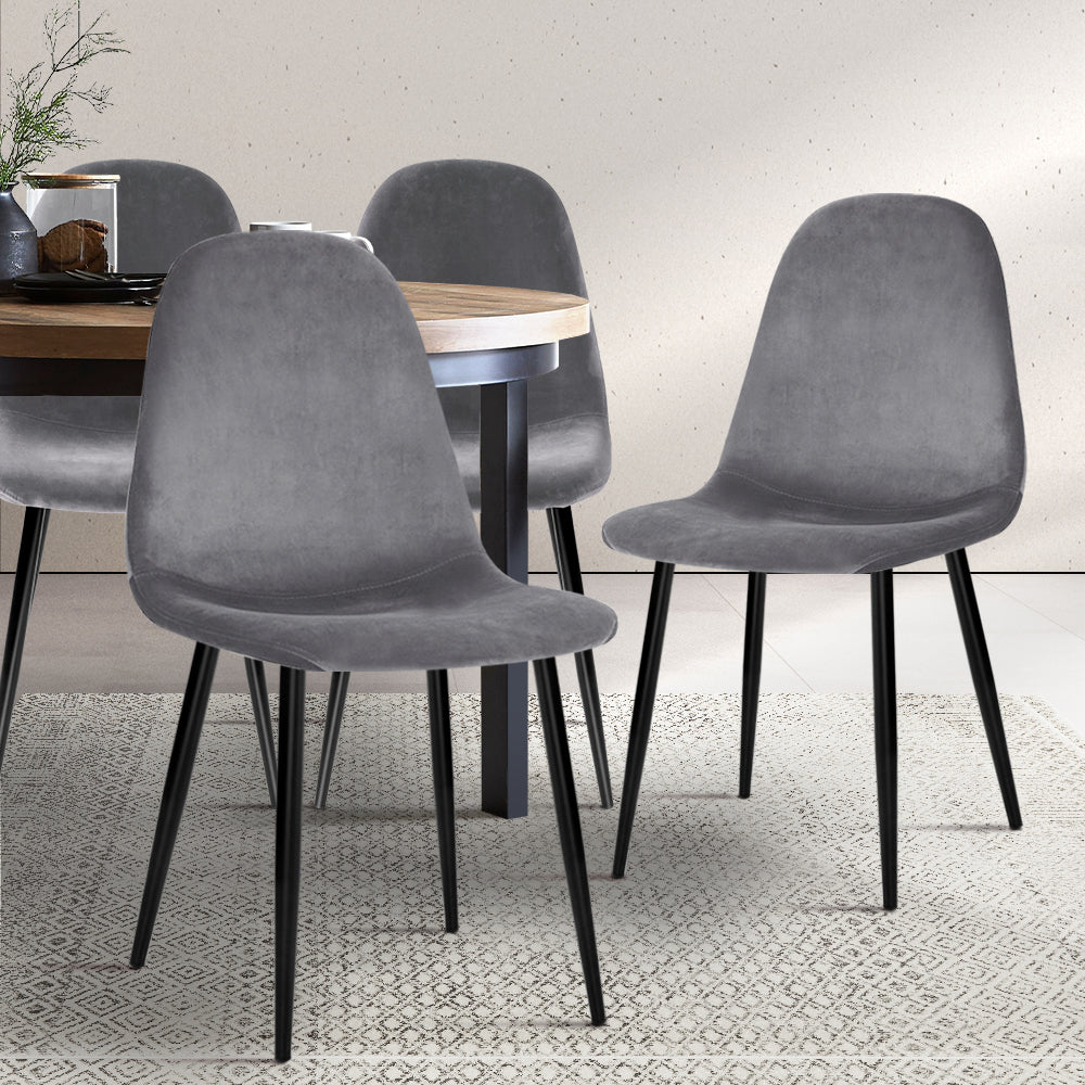 4 X Artiss Dining Chairs Dark Grey