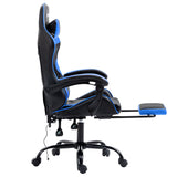 Artiss Massage Gaming Chair 2 Point PU Leather Blue