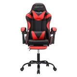 Artiss 2 Point Massage Gaming Office Chair Footrest Red