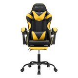 Artiss 2 Point Massage Gaming Office Chair Footrest Yellow