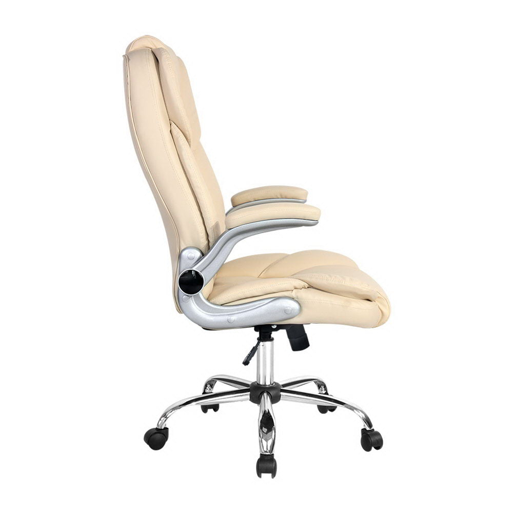 Artiss Kea Executive Office Chair Leather Beige