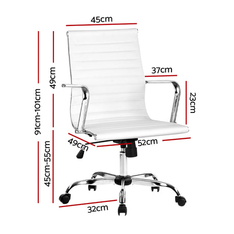 Artiss Gaming Office Chair Computer Desk Chairs Home Work Study White Mid Back