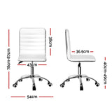 Artiss Office Chair Computer Desk Gaming Chairs PU Leather Low Back White