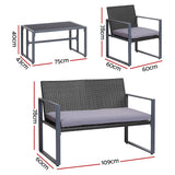 Gardeon 4pcs Outdoor Lounge Setting Sofa Set Garden Patio Table Chairs