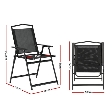 Gardeon Outdoor Chairs Portable Folding Camping Chair Steel Patio Furniture