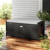 Gardeon Outdoor Storage Bench Box Garden Sheds Tools Wicker Cushion Patio Chair