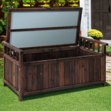 Gardeon Outdoor Storage Bench Box Wooden Garden Toy Tool Shed Patio Furniture Charcoal