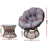 Gardeon Outdoor Lounge Setting Furniture Papasan Chair Table Wicker Patio Sofa