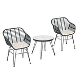 Gardeon Outdoor Furniture Lounge Setting 3-Piece Bistro Set Table Chairs Patio