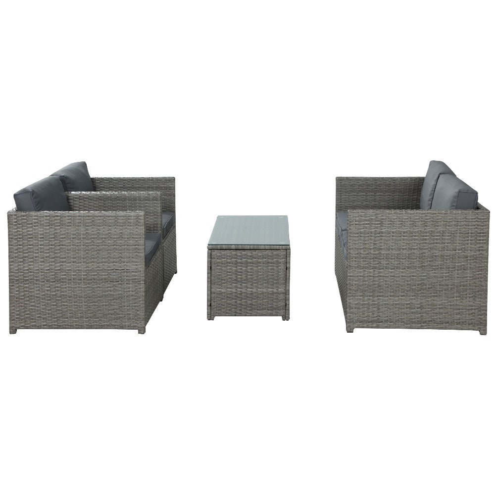 Gardeon Outdoor Furniture Sofa Set 4-Seater Wicker Lounge Setting Table Chairs