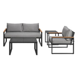 Gardeon Outdoor Sofa Set 3 Seater Corner Modular Lounge Setting Steel