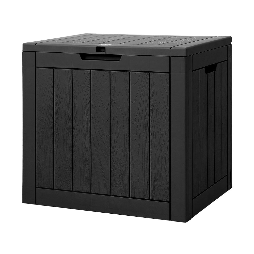 Gardeon Outdoor Storage Box 118L Container Lockable Indoor Garden Toy Tool Shed Black