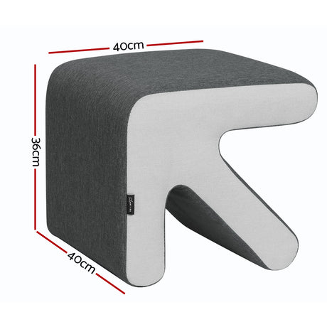 Artiss Ottoman Foot Stool Fabric Foot Rest Footstool Padded Seat Kids Grey